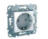 Розетка Schneider Electric Unica с/з со шторками б/зажим клеммы 16A 250V MGU5.057.18ZD