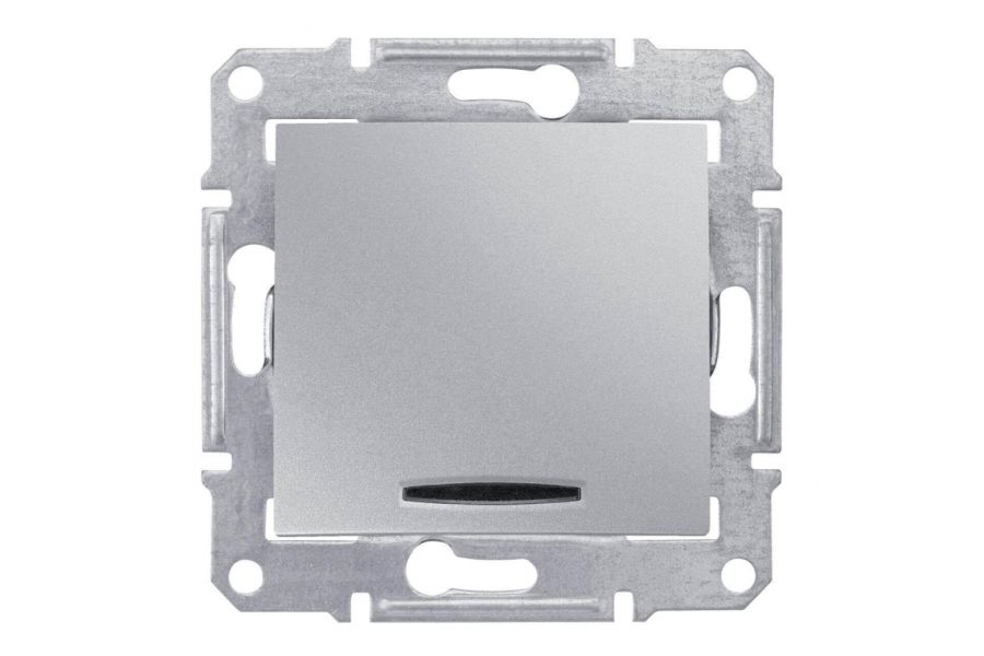 Выключатель кнопочный с синей подсветкой Schneider Electric Sedna 10A 250V SDN1600160