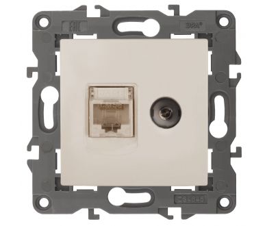 Розетка RJ45+TV Эра 14-3110-02 Б0034315