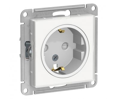 Розетка с/з со шторками Systeme Electric AtlasDesign Art Бел ATN200145