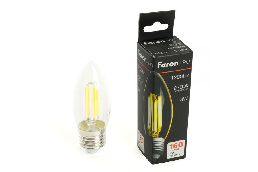 Светодиодная лампа Feron LB-1208 E27 8W 2700K 51241