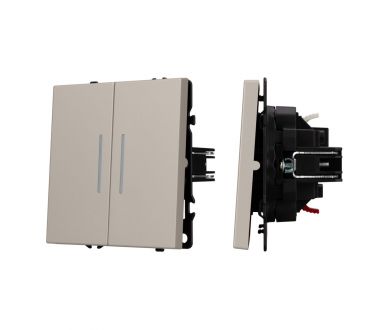 Выключатель звонковый 2 кл подсветка софт-тач кашемир Arlight SWT-MKR2-SFPL-L-CA (250V, 10A) 061787(2)