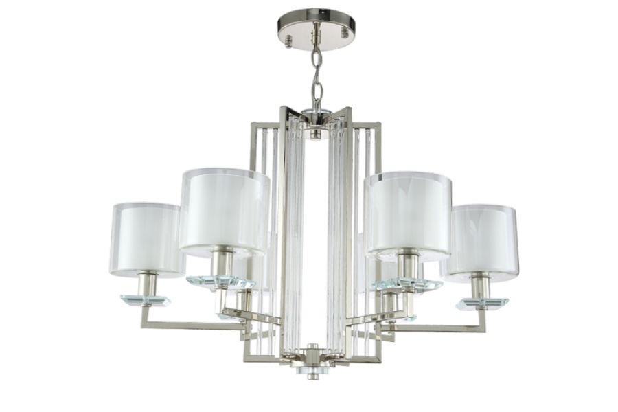 Подвесная люстра Crystal Lux Nicolas NICOLAS SP-PL6 NICKEL/WHITE
