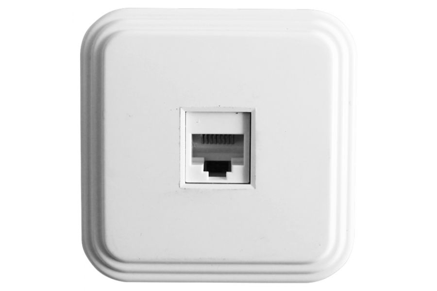 Розетка компьютерная 1-местная Stekker PST00-21-20 (РК8-01) RJ-45 IP20 белый 39706