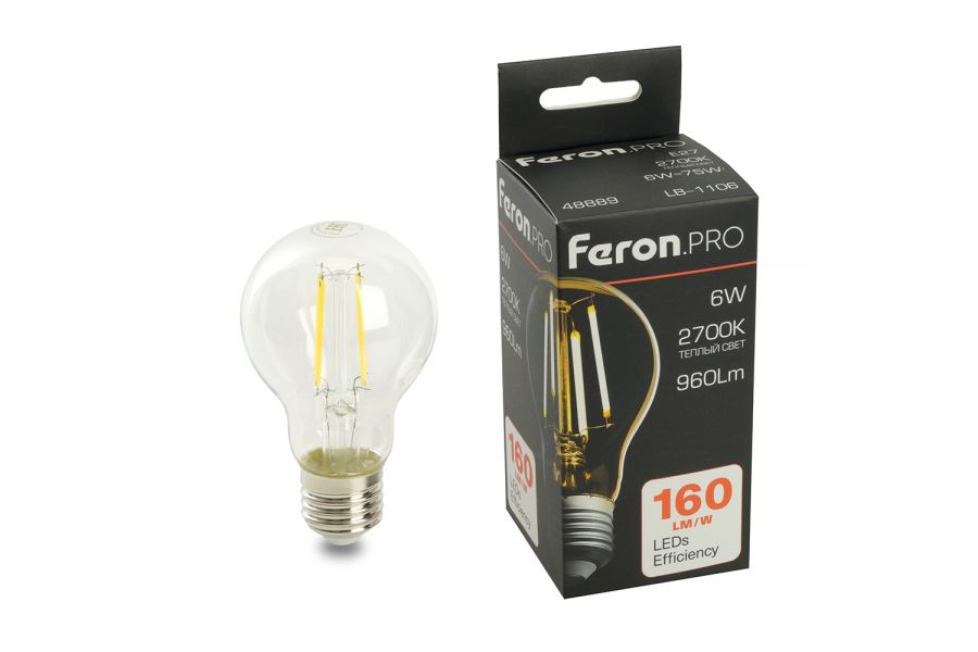Светодиодная лампа Feron LB-1106 E27 6W 2700K 48889