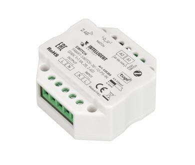 Релейный модуль Arlight SMART-SWITCH-701-72-PS-IN (230V, 1x1.5A, ZB, 2.4G) 035308