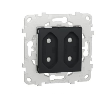 Розетка двойная Schneider Electric Unica New б/з со шторками NU503154