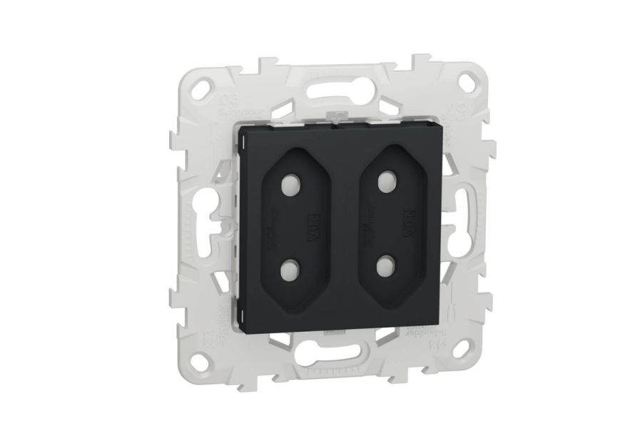 Розетка двойная Schneider Electric Unica New б/з со шторками NU503154