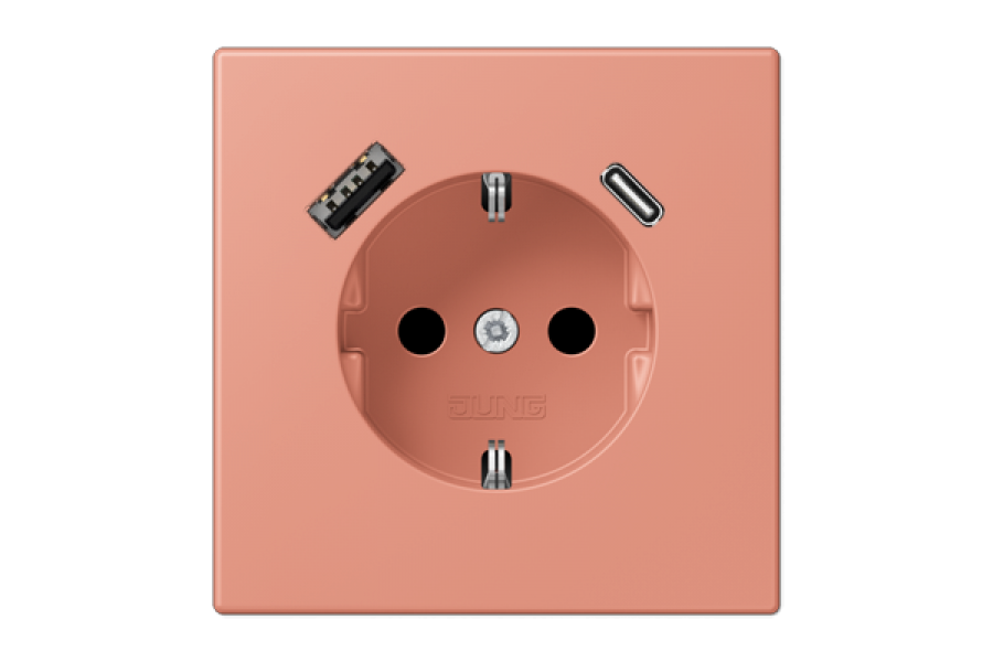 Розетка 2K+З USB Typ AC Jung LC1520-15CA233