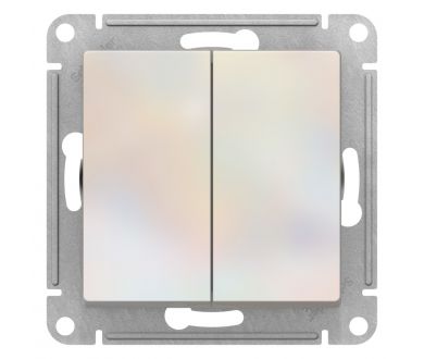 Переключатель 2-клавишный перекрестный 2 x сх. 7 10АХ Systeme Electric AtlasDesign Жемчуг ATN000473