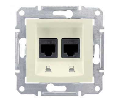 Розетка компьютерная 2хRJ45 Schneider Electric Sedna UTP SDN4800147