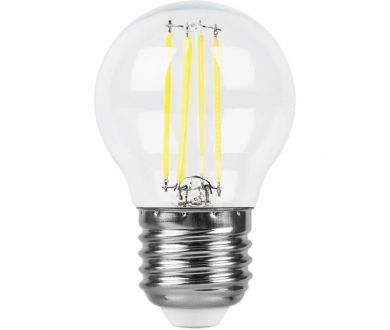 Лампа светодиодная филаментная Feron E27 11W 2700K Шар Прозрачная LB-511 38015