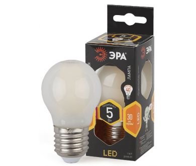 Лампа светодиодная Эра E27 5W 2700K F-LED P45-5W-827-E27 frost Б0027931