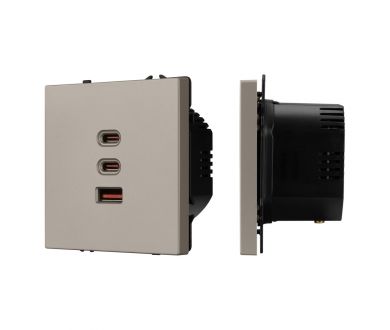Механизм розетки с быстрой USB зарядкой Arlight SCT-NOBE-MUACC-SFPL-FC-CA (65W, QC3) 061835