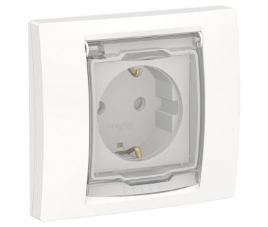 Розетка Schneider Electric Unica New с/з со шторками NU003718