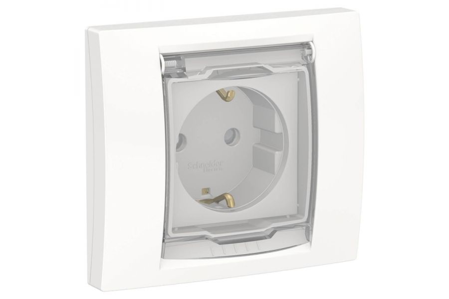 Розетка Schneider Electric Unica New с/з со шторками NU003718