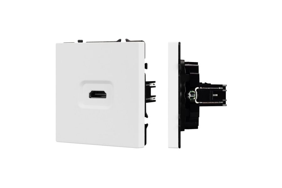 Механизм HDMI розетки Arlight SCT-NOBE-MHD1-SFPL-WH (Белый кварц) 061846