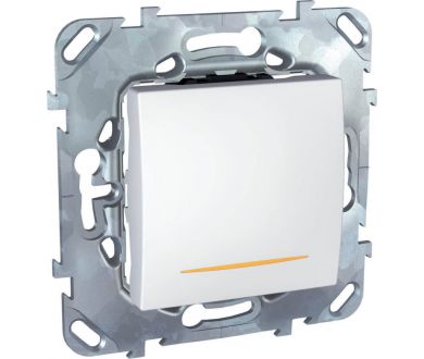 Выключатель одноклавишный 2P с подсветкой Schneider Electric Unica 16A 250V MGU5.262.18SZD