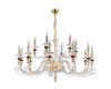 Подвесная люстра Crystal lux CATARINA SP12+6 V2 GOLD/TRANSPARENT-COGNAC
