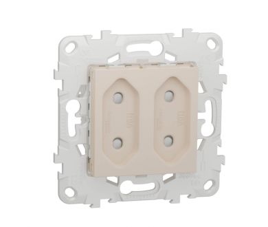 Розетка двойная Schneider Electric Unica New б/з со шторками NU503144