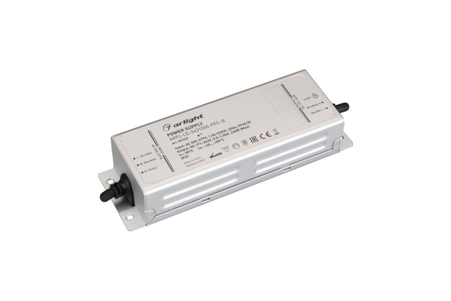 Блок питания Arlight ARPJ-LG-3431050-PFC-B (240W, 171-343V, 0.5-1.05A) (IP67 Металл) 057527