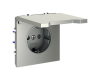 Розетка с защитными шторками и крышкой Voltum S70 VLS040305 (сталь)