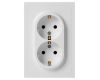 Розетка Эра Galaxy 15-2105-01 с заземлением двойная 2X2P+E Schuko со шторками IP20 16А-250В белый Б0070697
