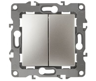 Выключатель двухклавишный ЭРА 12 10AX 250V 12-1104-04 Б0014648