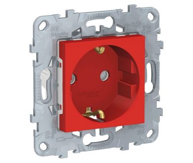 Розетка Schneider Electric Unica New с/з со шторками 16A 250V NU503703
