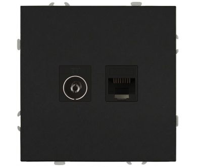 Розетка Эра Galaxy 15-3110-05 комбинированная RJ45+TV IP20 антрацит Б0070784