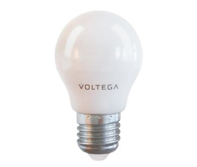 Лампа светодиодная Voltega E27 7W 4000К груша матовая VG2-G45E27cold7W 7053