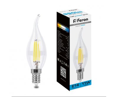 Лампа светодиодная Feron LB-714 Свеча на ветру E14 11W 6400K 38237