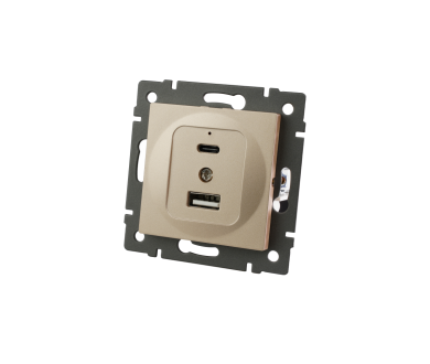 Механизм USB розетки Arlight SCT-MUAC-PL-GD-V (5V, 3A, QC4) 049841