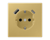 Розетка SCHUKO с USB-зарядным устройством, тип A + тип С; латунь Classic Jung ME1520-15CAC
