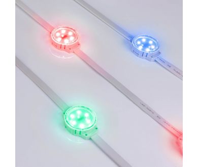 Модуль управляемый Arlight SOLEX-DMX-3535-6-24V RGB 120deg (D40x16mm, 1.5W, IP67) 028882