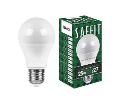 Лампа светодиодная Saffit SBA6525 шар E27 25W 2700K 55087