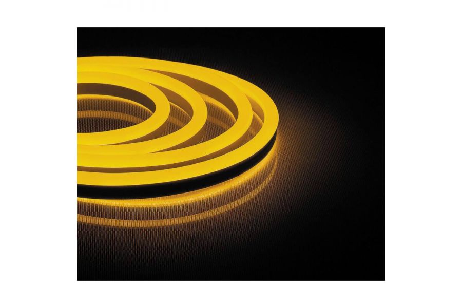 Светодиодная неоновая влагозащищенная лента Feron 9,6W/m 120LED/m 2835SMD желтый 50M LS720 29565