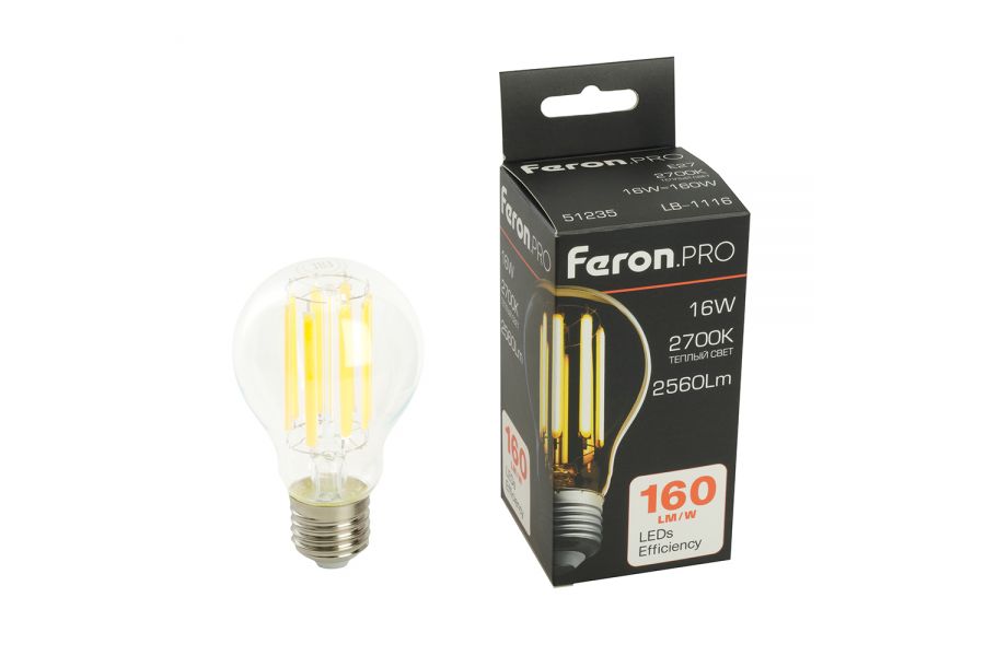 Светодиодная лампа Feron LB-1116 E27 16W 2700K 51235