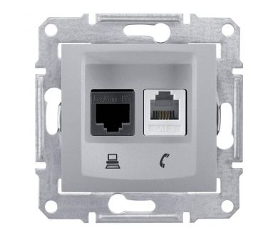 Розетка телефонная RJ-11 и Ethernet RJ-45 Schneider Electric Sedna UTP SDN5100160