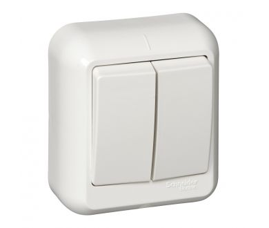 Выключатель 2-клавишный Schneider Electric Прима A56-029-BI