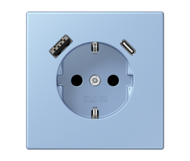 Купить Розетка 2K+З USB Typ AC Jung LC1520-15CA207 Розетка 2K+З USB Typ AC Jung LC1520-15CA207