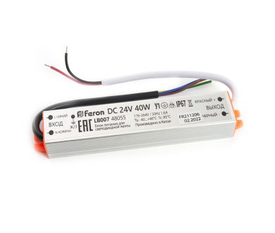 Купить Трансформатор для светодиодной ленты Feron LB007 40Вт 24В IP67 48055 Трансформатор для светодиодной ленты Feron LB007 40Вт 24В IP67 48055