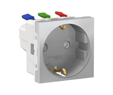 Розетка Schneider Electric Unica New Modular с/з со шторками 16A 250V NU305730