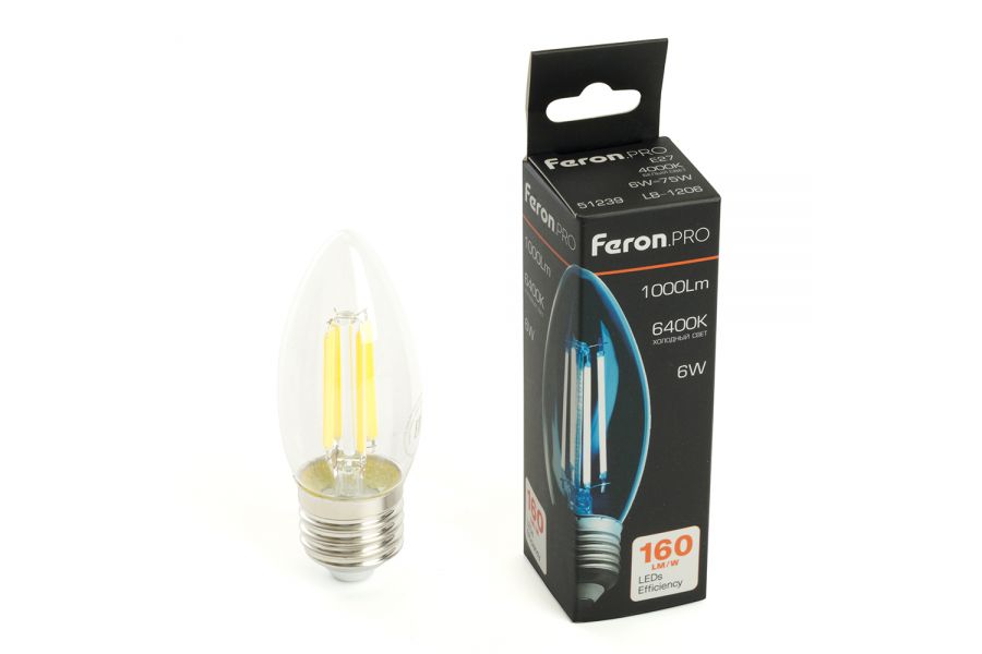 Светодиодная лампа Feron LB-1206 E27 6W 6400K 51240