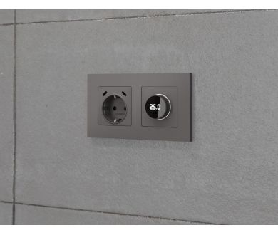 Комплект механизма электрической розетки 2USB С+C 20W с/з на винтовых зажимах 16A-250V Alfa Антрацит серый Quant Ambrella Volt MA660510 (AP6605, VM165)
