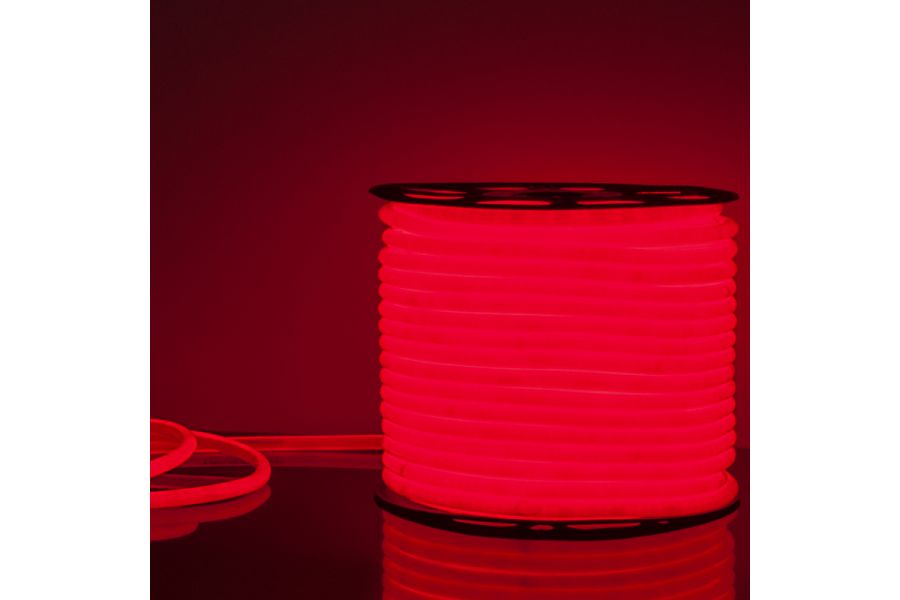 Светодиодный гибкий неон Elektrostandard 220V 9,6W 144Led 2835 IP67 круглый красный, 50 м 4690389134715