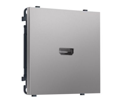 Комплект механизма розетки HDMI 2.1 SIGMA Сталь матовый 30V/900MS 4K-120HZ 8K-60Hz QUANT PRO Ambrella Volt MS514030 (SP5140, PR223)