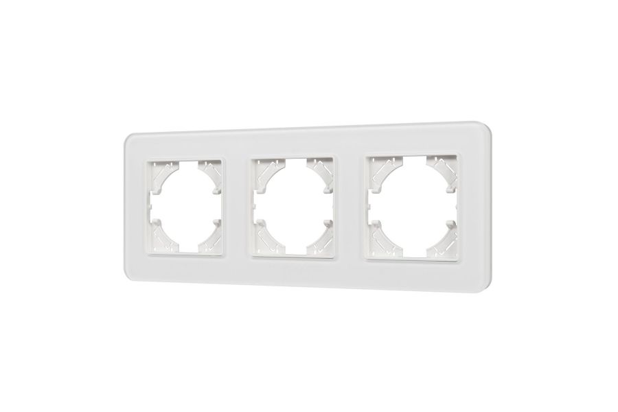 Рамка на 3 поста стеклянная Arlight FRM-OMALI-GS-3-WH 049696