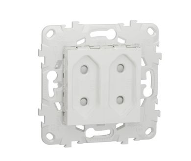 Розетка двойная Schneider Electric Unica New б/з со шторками NU503118