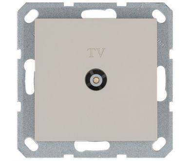 Розетка TV Ф9.5mm оконечная с накладкой, цвет Тауп Jasmart G6001T